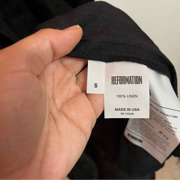 Reformation Amethyst Linen Dress in Black Size Small - Picture 10 of 10